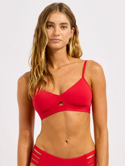 Seafolly Seafolly Collective Hybrid Bralette in Cosmo Red, view 1, click to see full size