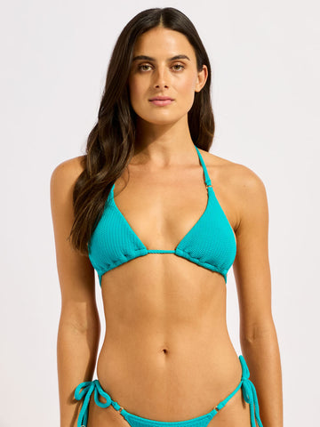 Seafolly Sea Dive Slide Triangle in Caribbean Blue