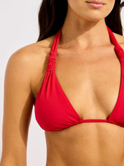 Seafolly Multi Fit Longline Triangle in Cosmo Red, view 5, click to see full size