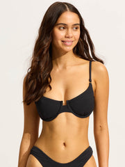 Seafolly Sea Dive Underwire Bra in Black, view 1, click to see full size