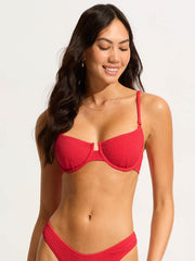 Seafolly Sea Dive Underwire Bra in Chilli Red, view 1, click to see full size