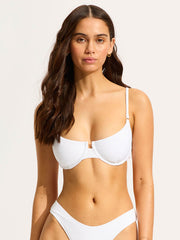 Seafolly Sea Dive Underwire Bra in White, view 1, click to see full size