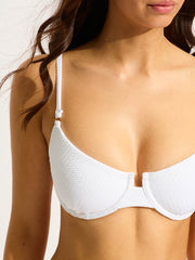 Seafolly Sea Dive Underwire Bra in White, view 4, click to see full size