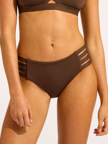 Seafolly Seafolly Collective Multi Strap Hipster Bottom in Dark Chocolate