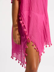 Seafolly Amnesia Kaftan in Hot Pink, view 4, click to see full size