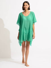 Seafolly Amnesia Kaftan in Jade, view 3, click to see full size