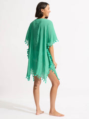 Seafolly Amnesia Kaftan in Jade, view 2, click to see full size