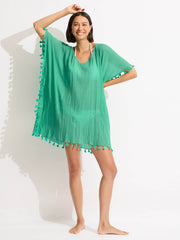 Seafolly Amnesia Kaftan in Jade, view 1, click to see full size