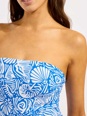 Seafolly C Shells DD Bandeau One Piece In Sapphire, view 5, click to see full size