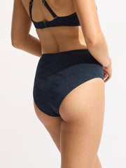 Seafolly Chiara High Waisted Bottoms in True Navy, view 2, click to see full size