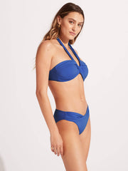 Seafolly SF Collective Twist Hipster In Azure, view 4, click to see full size