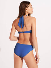 Seafolly SF Collective Halter Bandeau In Azure, view 2, click to see full size