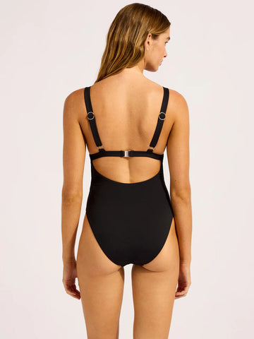 Seafolly SF Collective Square Neck One Piece in Black