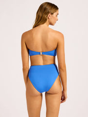 Seafolly SF Collective Twist Bandeau In Sapphire, view 2, click to see full size