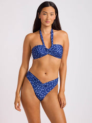 Seafolly Dolce Dot Twist Band Mini Hipster In Classic Navy, view 3, click to see full size