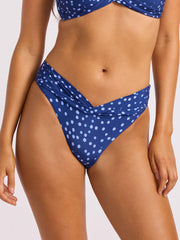 Seafolly Dolce Dot Twist Band Mini Hipster In Classic Navy, view 1, click to see full size