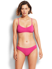 Seafolly Sea Dive Hipster in Fuchsia Rose, view 4, click to see full size