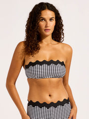 Seafolly Ric Rac Bustier Bandeau in Black, view 1, click to see full size