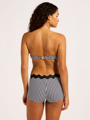 Seafolly Ric Rac Bustier Bandeau in Black, view 2, click to see full size