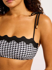 Seafolly Ric Rac Bustier Bandeau in Black, view 4, click to see full size