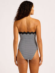 Seafolly Ric Rac One Piece in Black, view 2, click to see full size