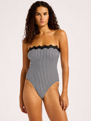 Seafolly Ric Rac One Piece in Black, view 1, click to see full size