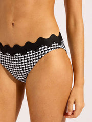 Seafolly Ric Rac Hipster Bottom in Black, view 5, click to see full size