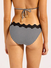 Seafolly Ric Rac Hipster Bottom in Black, view 2, click to see full size