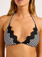 Seafolly Ric Rac Slide Triangle in Black, view 5, click to see full size