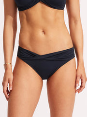 Seafolly Seafolly Collective Twist Hipster In True Navy, view 1, click to see full size