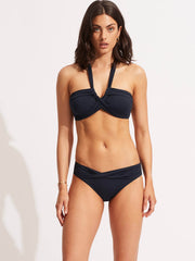 Seafolly Seafolly Collective Twist Hipster In True Navy, view 3, click to see full size