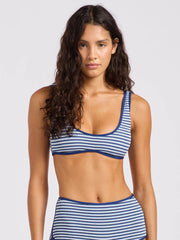 Seafolly Horizons Scoop Neck Bikini Top In Marine, view 1, click to see full size