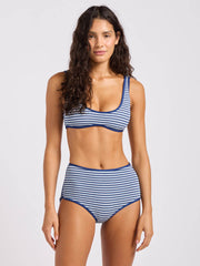 Seafolly Horizons Scoop Neck Bikini Top In Marine, view 3, click to see full size