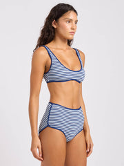 Seafolly Horizons Scoop Neck Bikini Top In Marine, view 4, click to see full size