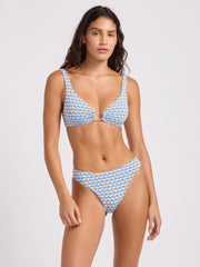 Seafolly Mala Ring Front Tank In Powder Blue, view 4, click to see full size