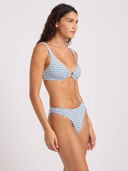 Seafolly Mala Ring Front Tank In Powder Blue, view 3, click to see full size