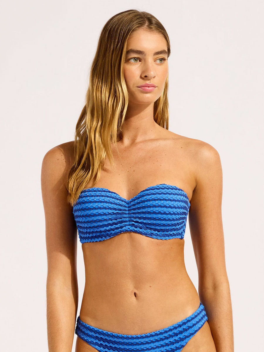 Mesh Effect Bustier Bandeau in Sapphire