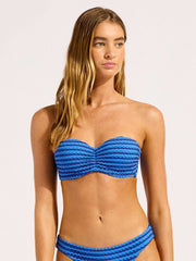Mesh Effect Bustier Bandeau in Sapphire, view 1, click to see full size