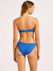 Mesh Effect Bustier Bandeau in Sapphire, view 3, click to see full size