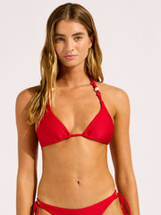 Seafolly Palermo Slide Triangle in Cosmo Red, view 1, click to see full size