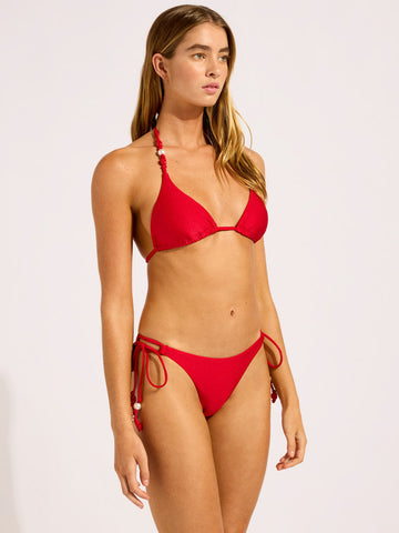 Seafolly Palermo Loop Tie Side Bottom in Cosmo Red
