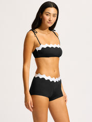 Seafolly Gia Ric Rac Bustier Bandeau in Black, view 5, click to see full size