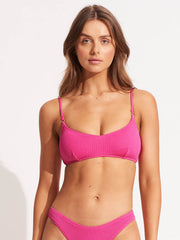Seafolly Sea Dive Bralette In Fuchsia Rose, view 1, click to see full size
