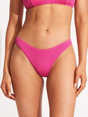 Seafolly Sea Dive High Cut Bottom In Fuchsia Rose, view 1, click to see full size