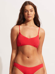 Seafolly Sea Dive Bralette In Chilli Red, view 1, click to see full size