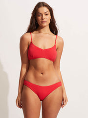 Seafolly Sea Dive Hipster In Chilli Red, view 3, click to see full size