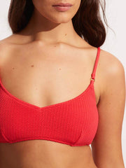 Seafolly Sea Dive Bralette In Chilli Red, view 4, click to see full size