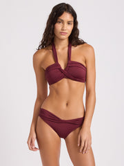 SF Collective Halter Bandeau in Dark Burgundy, view 5, click to see full size