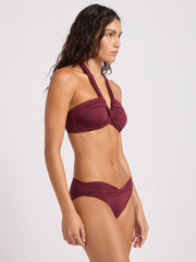 SF Collective Halter Bandeau in Dark Burgundy, view 4, click to see full size