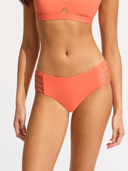Seafolly Seafolly Collective Multi Strap Hipster Bottom in Melon, view 1, click to see full size